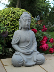 Large Grey 1m Indoor / Outdoor Giant Sitting Buddha Statue