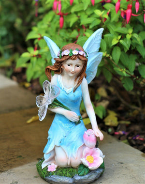 Solar Kneeling Fairy Garden Ornament