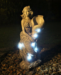 Solar Powered Fairy Mermaid Stone Effect Statue