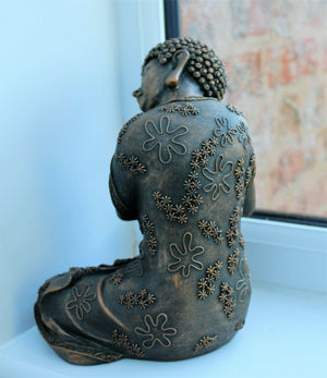 Large Bronze Effect Sitting Buddha