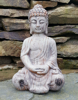 Drift Wood Effect Sitting Buddha Ornament