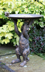 Hare Garden Ornament with Bird & Bath Feeder