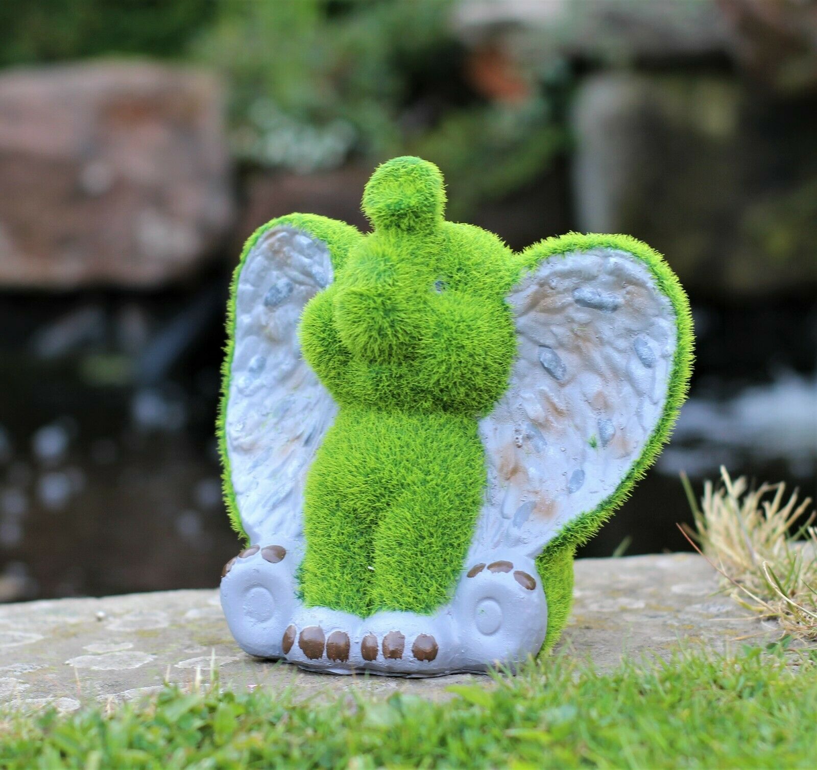 Grass Effect Elephant Garden Ornament