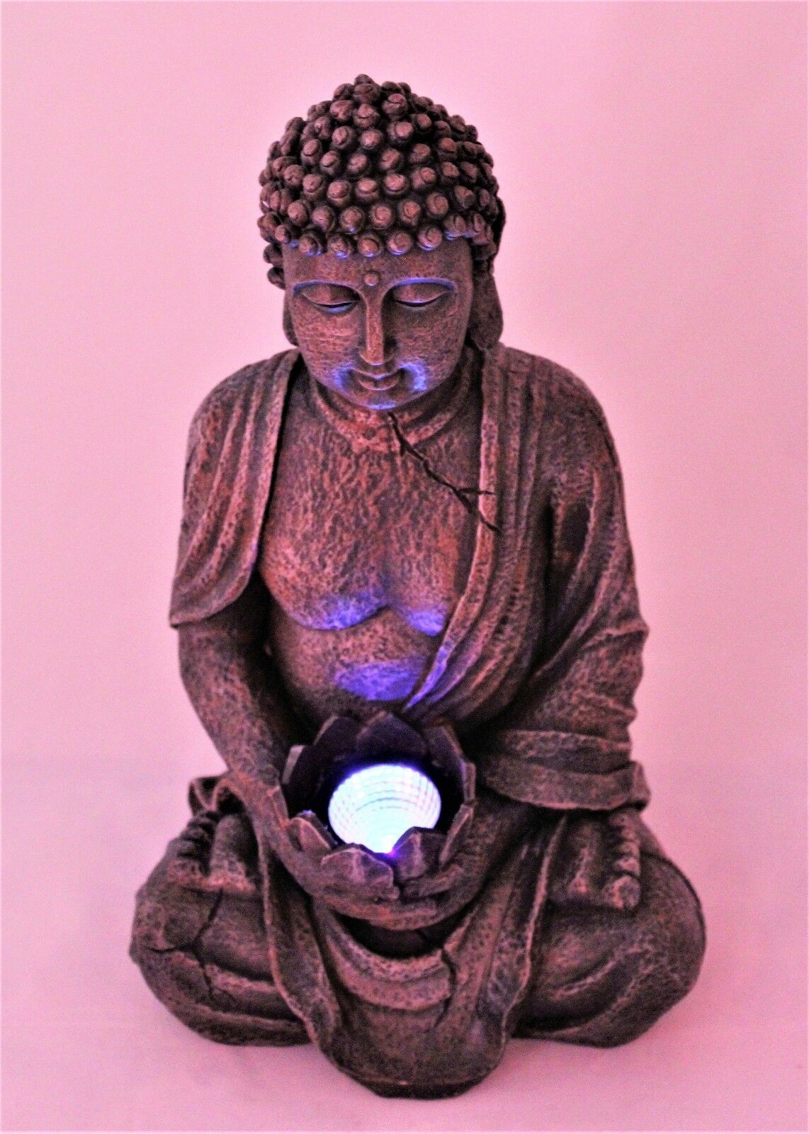 Large Solar Powered Sitting Buddha