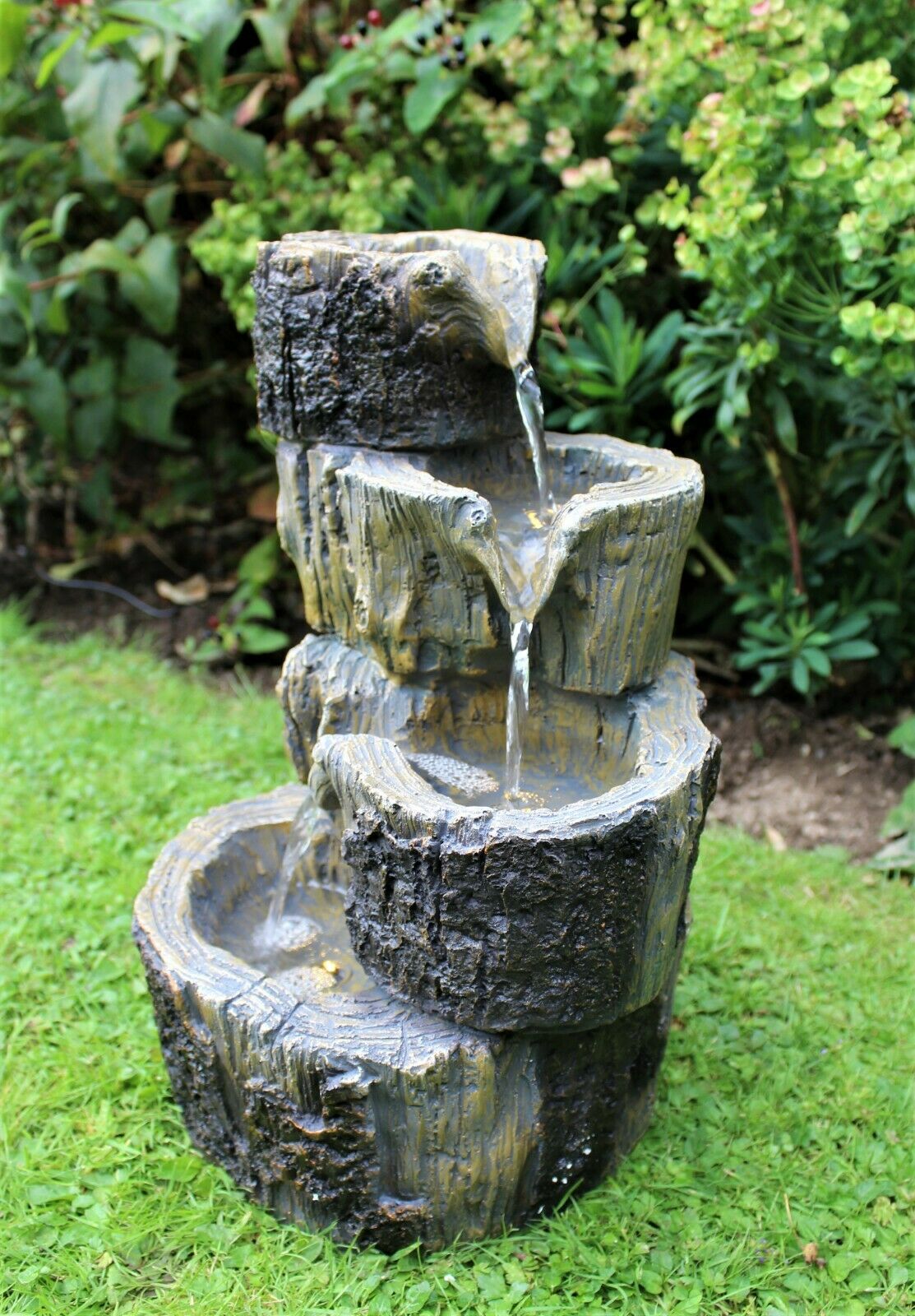 LED Tree Trunk Water Fountain Garden Ornament