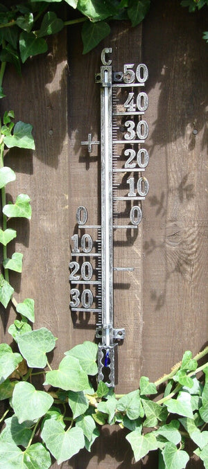 Metal Filigree Garden Wall Skeleton Thermometer Indoor/Outdoor