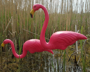 Pair Of Pink Lawn Flamingo's - 77cm