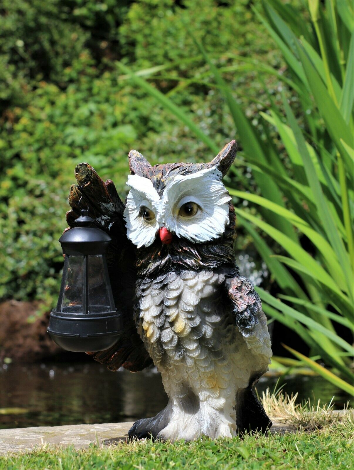 Garden Ornament Solar Owl with Lantern