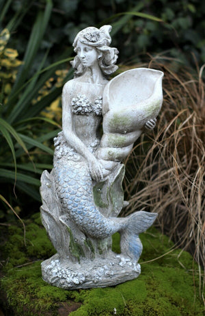 Solar Powered Fairy Mermaid Stone Effect Statue