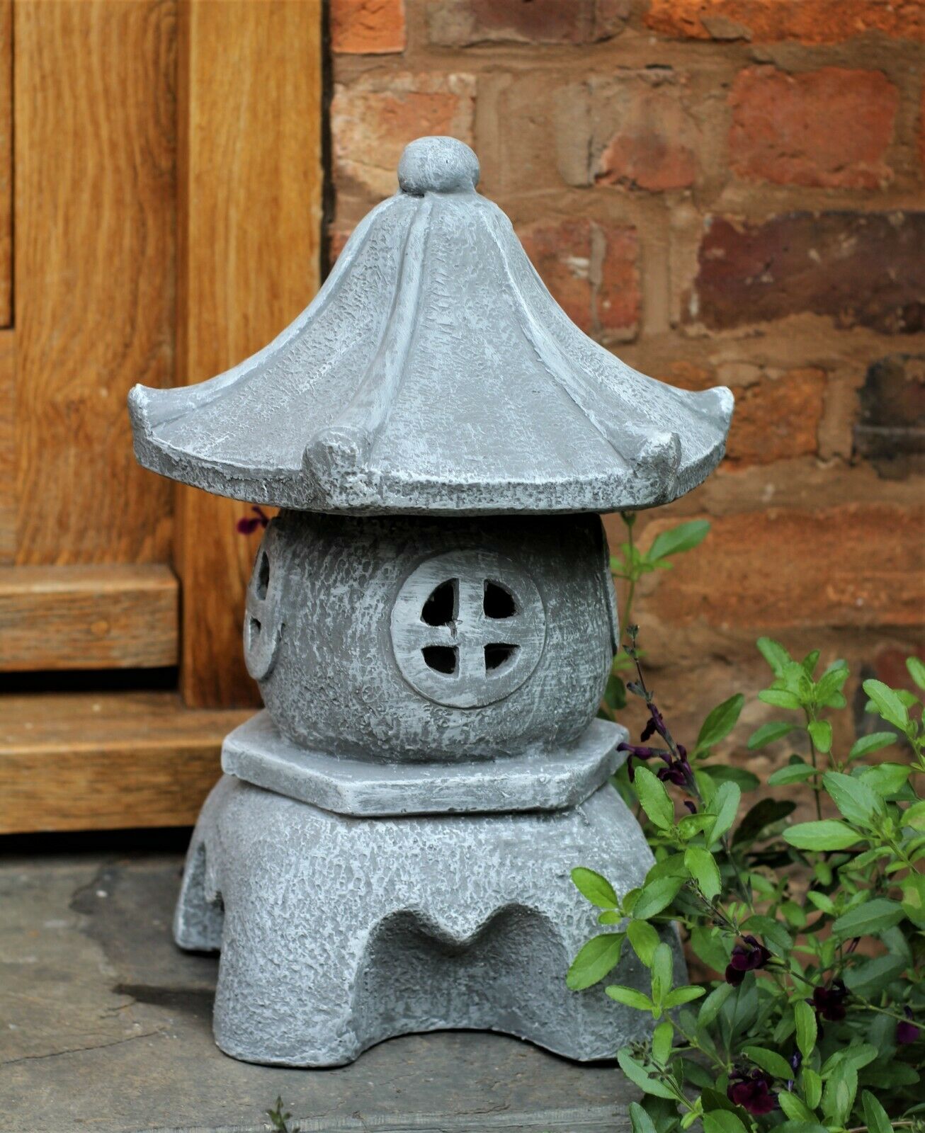 Medium Grey Pagoda Garden Ornament