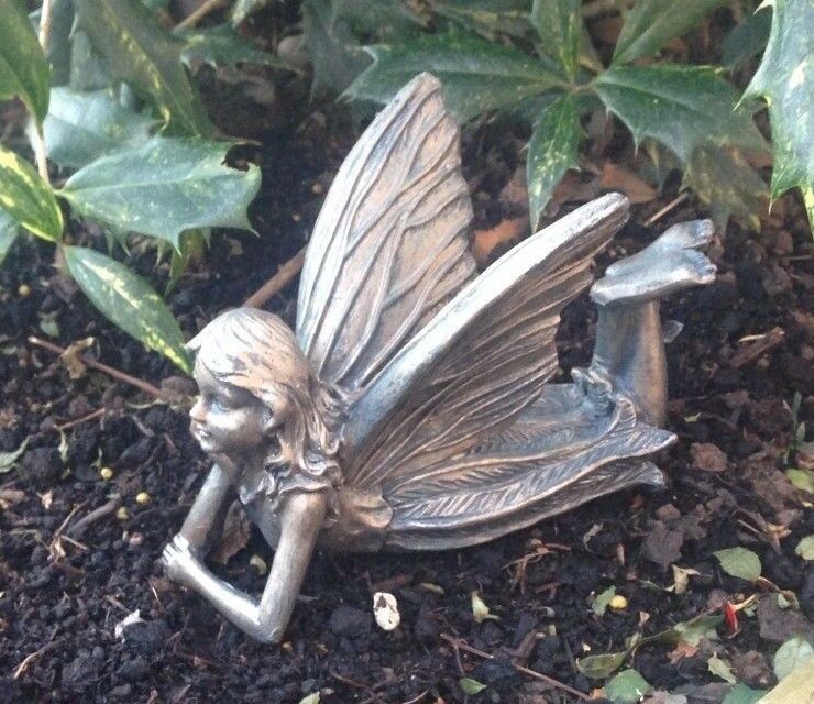 Lying Fairy Sculpture - Bronze Effect