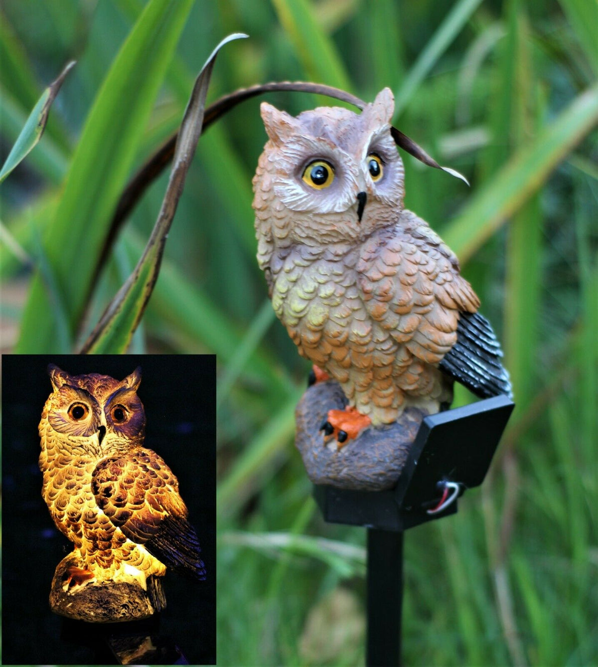 Solar Garden Ornament Tawny Owl