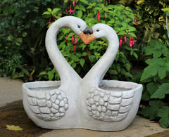 Twin Swan Plant Pot & Garden Ornament