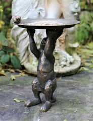 Hare Garden Ornament with Bird & Bath Feeder