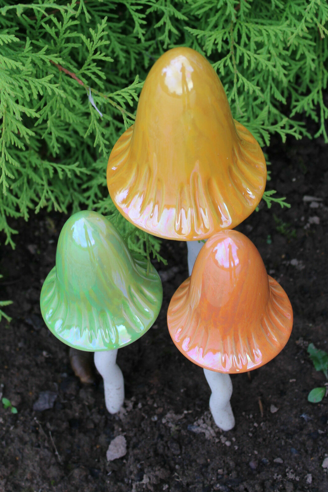 Set of Ceramic Toadstools