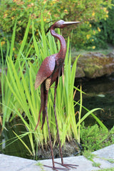 Metal Heron Garden Ornament