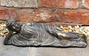Bronze Effect Laying Buddha Statue