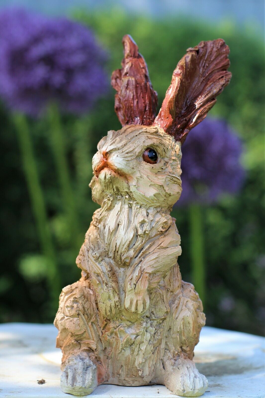 Wood Effect Wild Hare Garden Ornament 38cm and 20cm