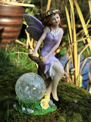 Solar Sitting Fairy Garden Ornament