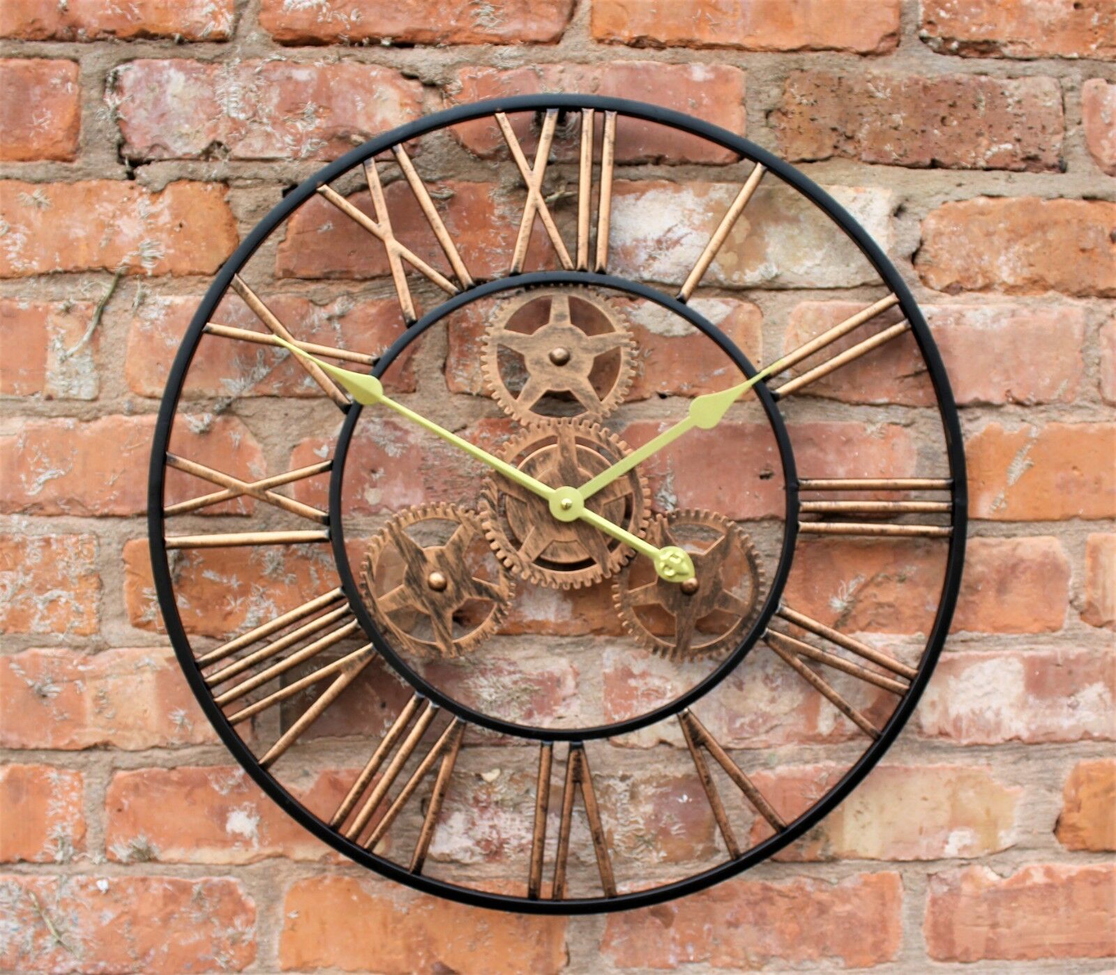 Large Skeleton Metal Open Face Garden Clock