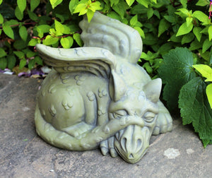 Stone Effect Sitting Dragon Ornament