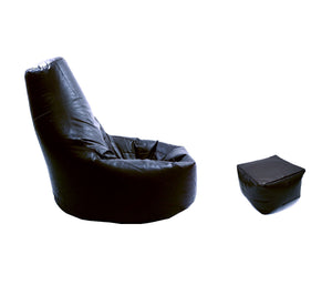 Faux Leather Gaming Chair & Footstool