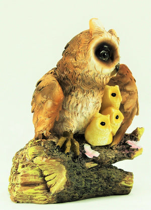 Solar Powered Owl Family Ornament