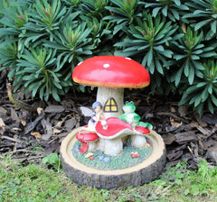 Solar Fairy Mushroom House - Frog