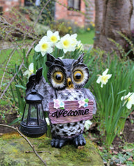 Solar Owl Garden Welcome Ornament