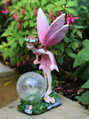 Solar Fairy with a Glass Ball Garden Ornament