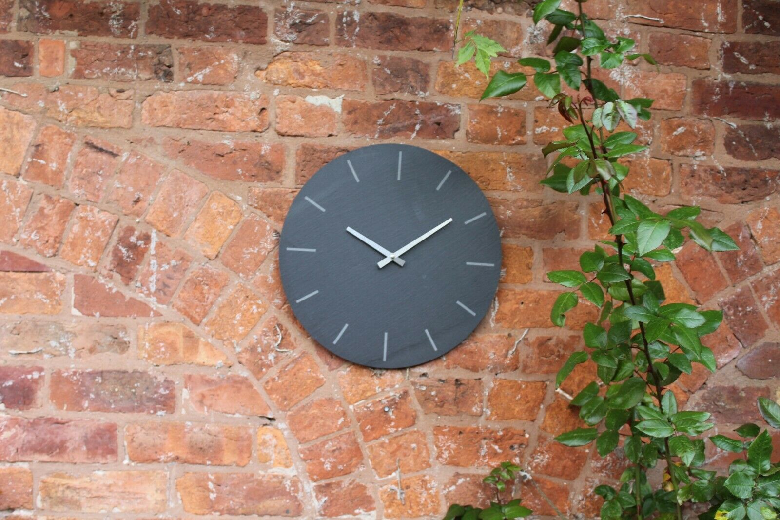 Black Slate & Silver Simplistic Wall Clock