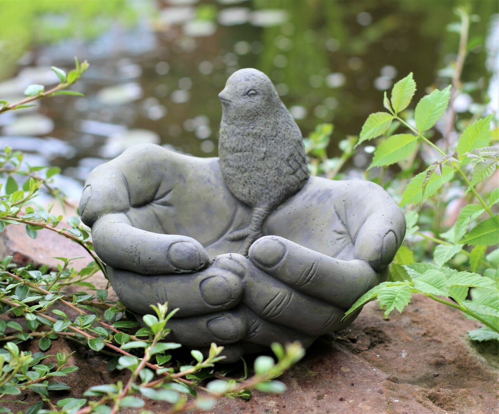 Outdoor Birds on Hands Bird Bath