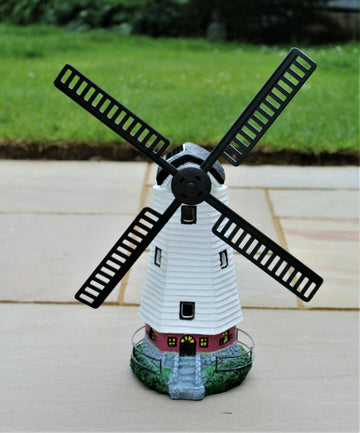 Bloomington's Direct Solar Powered Garden Wind Mill Ornament Warm Glow Light With Motion Rotating Blades Automatic On Solar Garden Light Up Windmill Porch Patio Decor