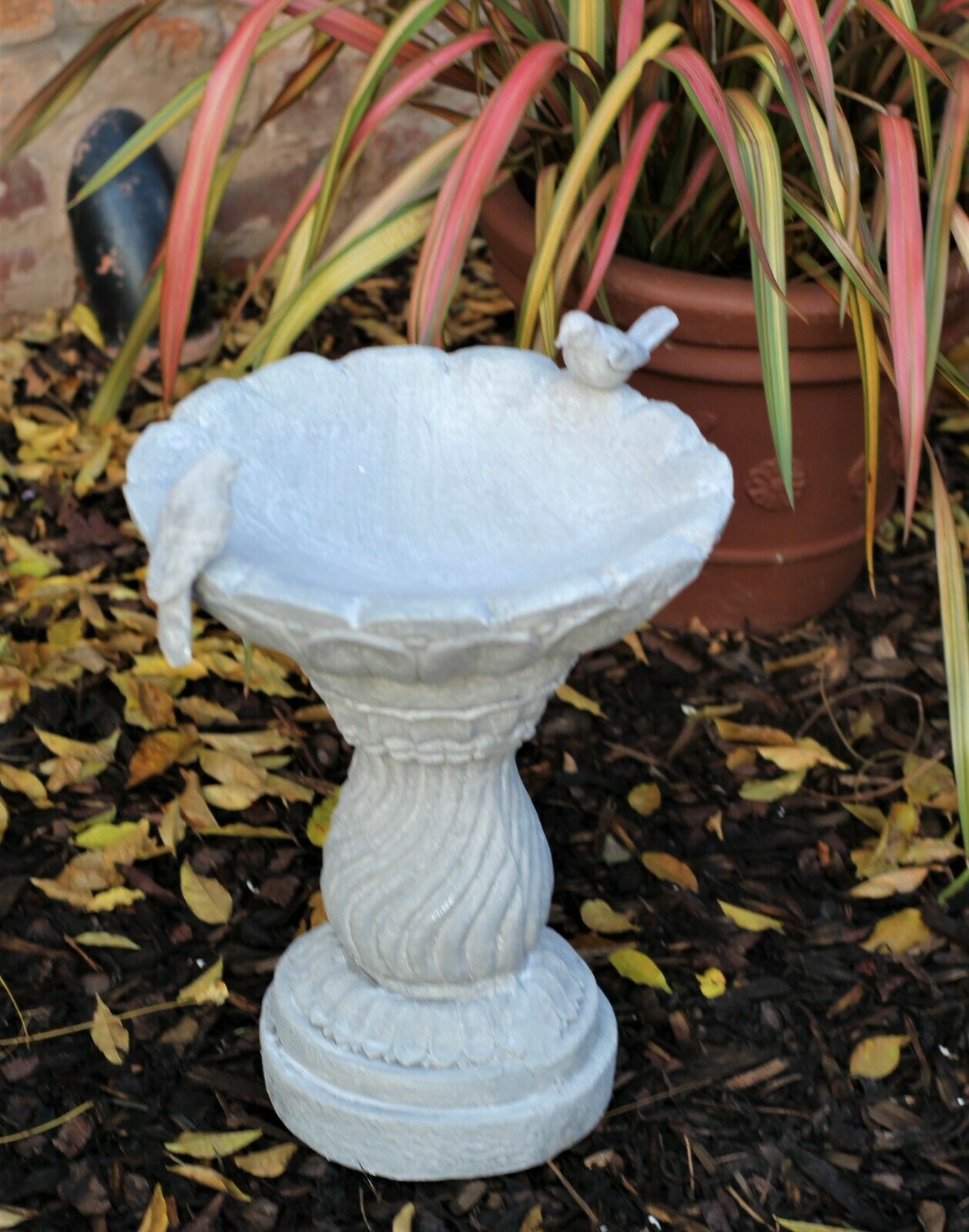 Light Grey Bird Bath Bowl