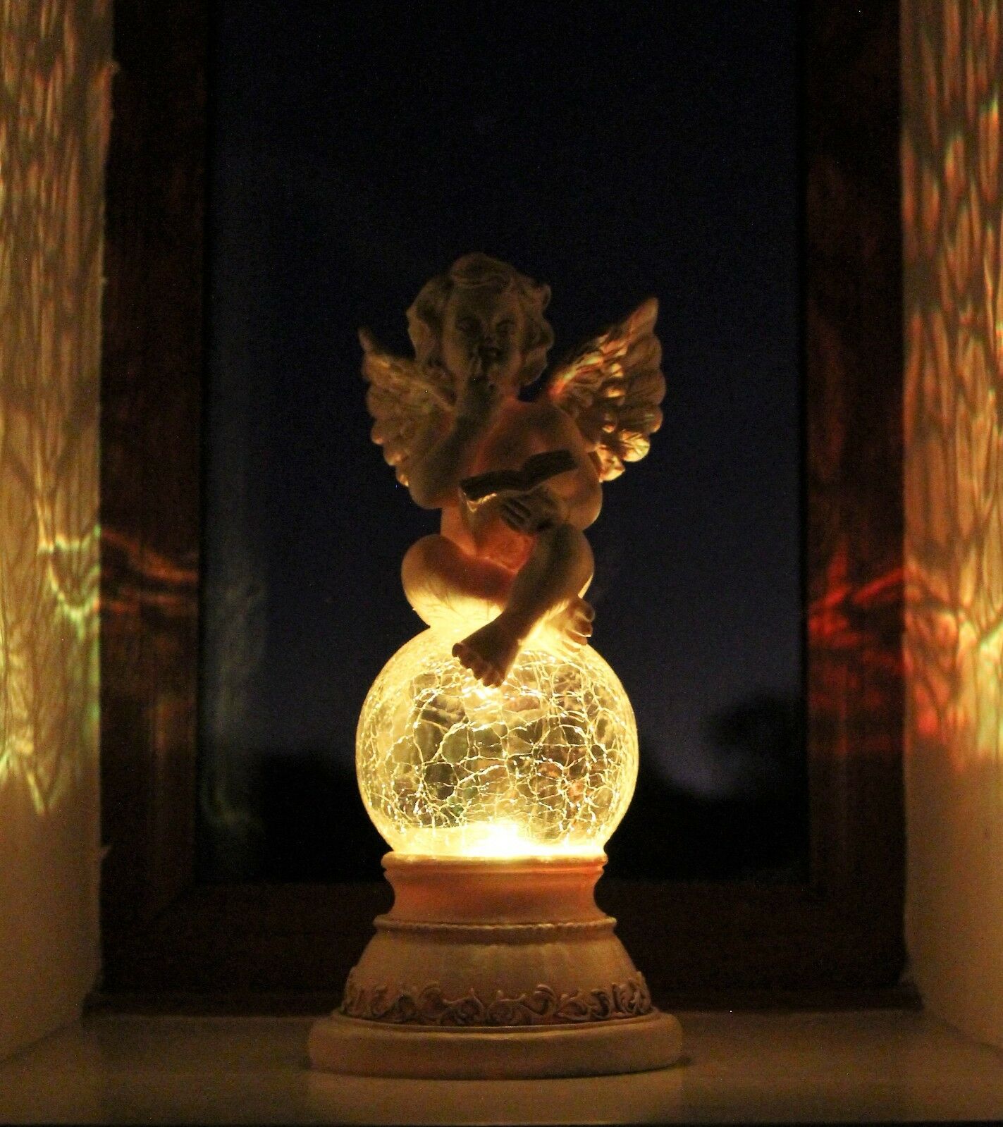 Solar Powered  Sitting Cherub Ornament