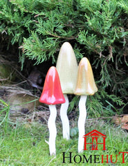 Set of 3 Ceramic Toadstools