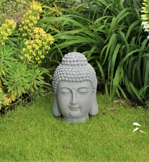 Large Stone Effect Buddha Head Ornament