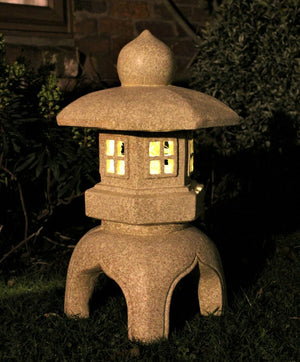 Solar Chinese Pagoda Japanese Lantern with Red Roof