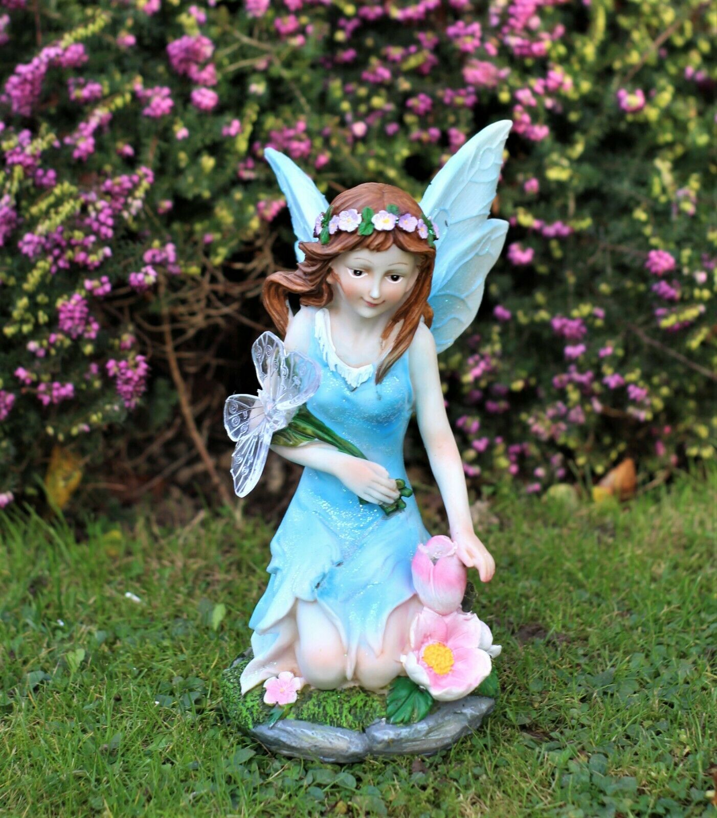 Solar Kneeling Fairy Garden Ornament