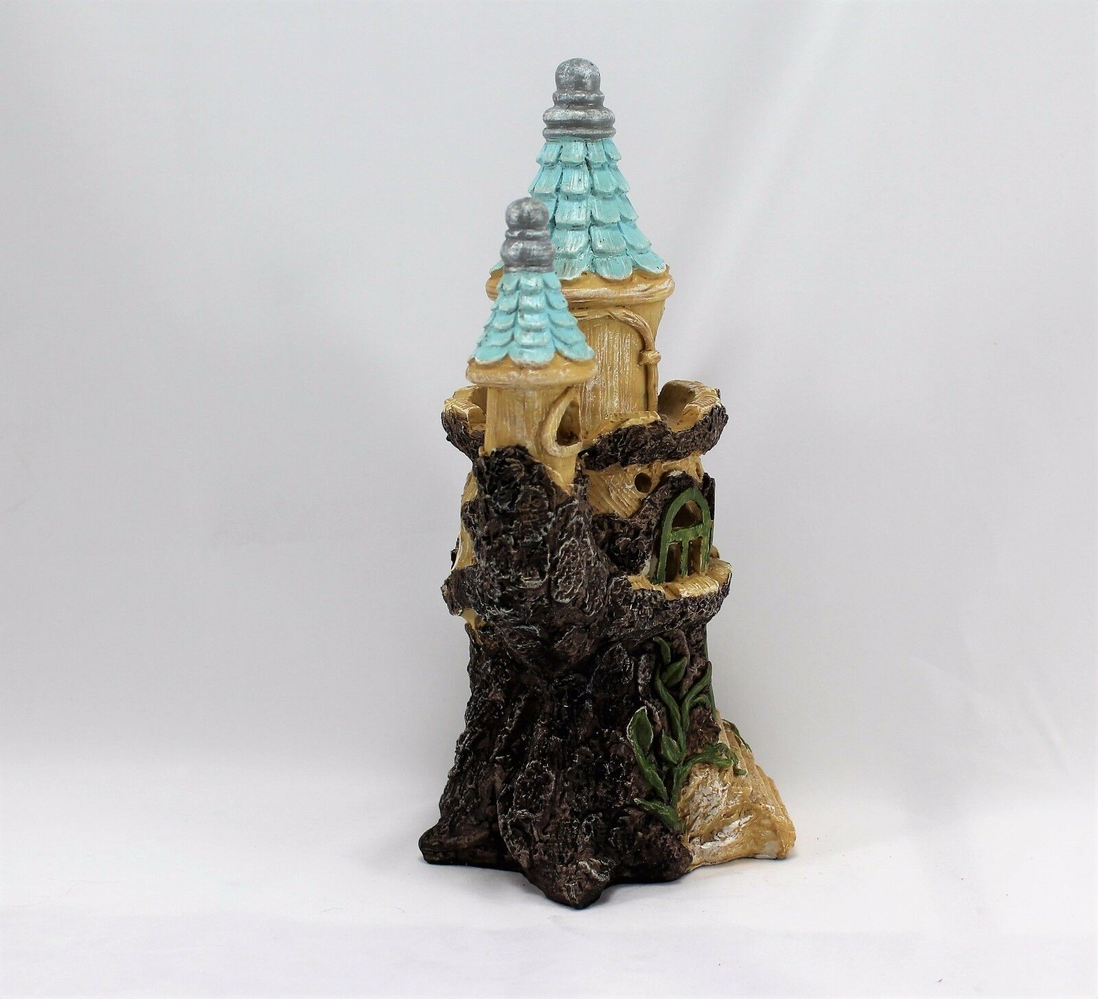 Solar Powered Fairy Tree Log Castle House