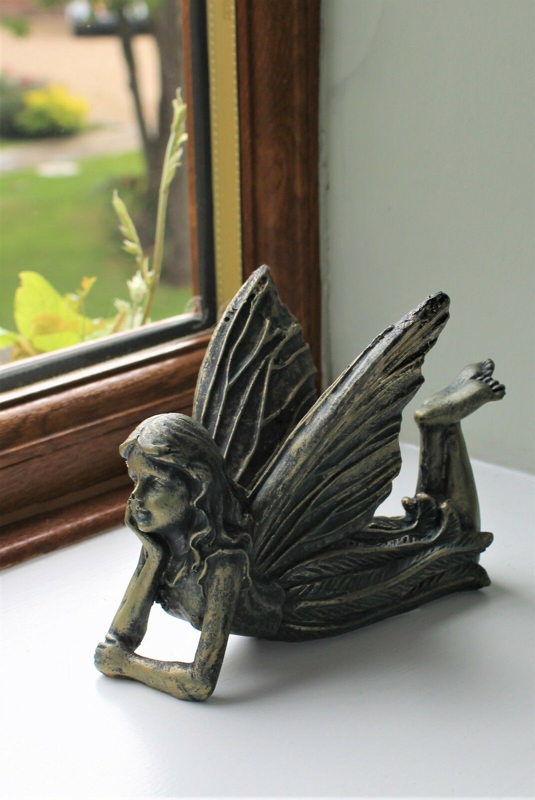 Lying Fairy Sculpture - Bronze Effect