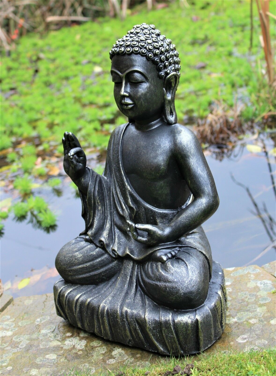 Large Bronze Effect Sitting Buddha