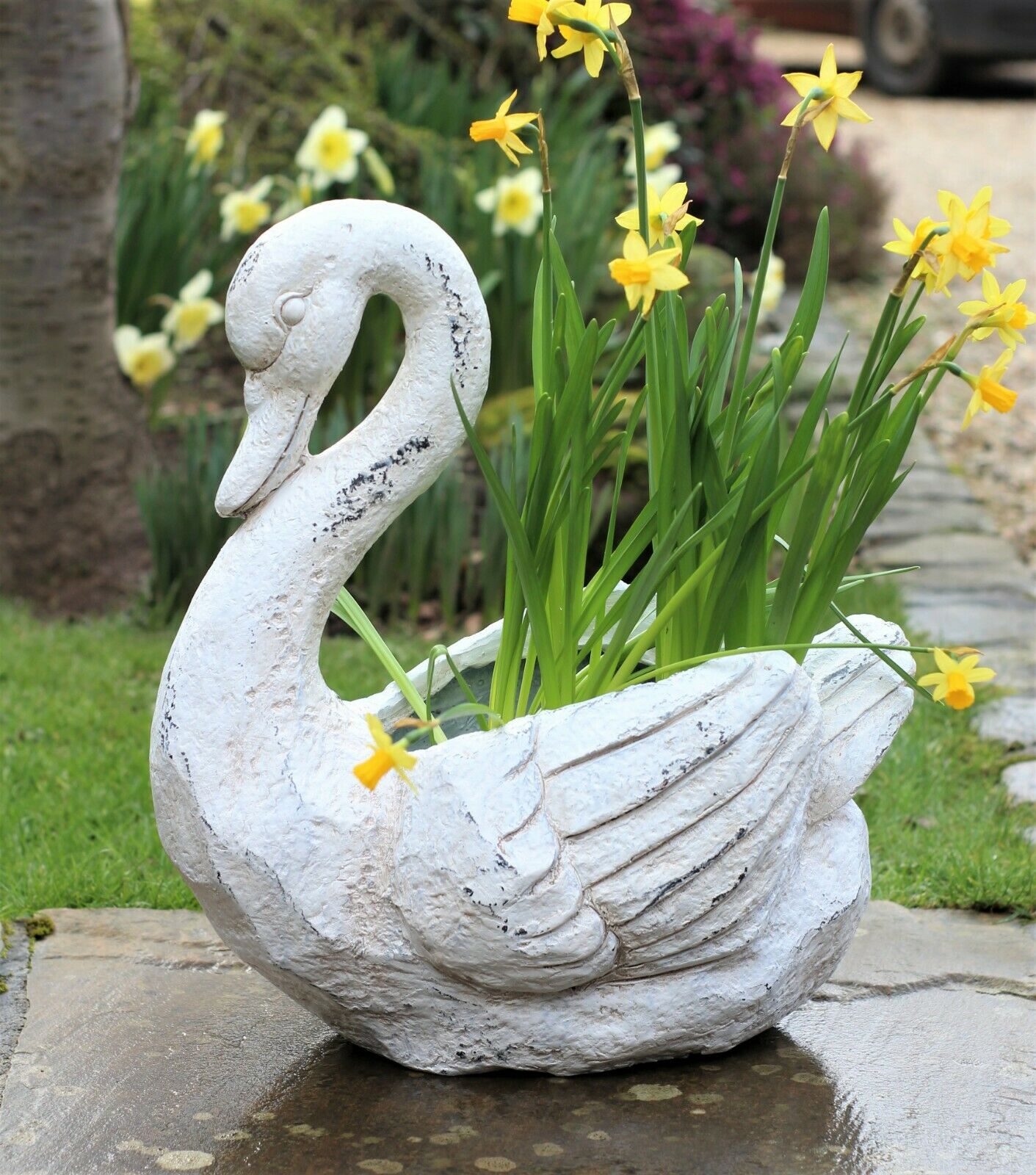 Pot Plant Planter in the Design of a Swan - 45cm