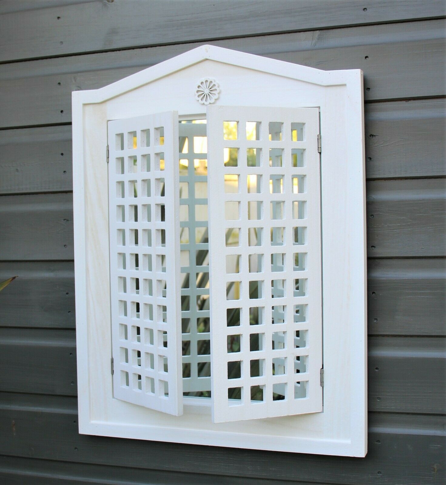 White Shutter Mirror - Indoor & Outdoor