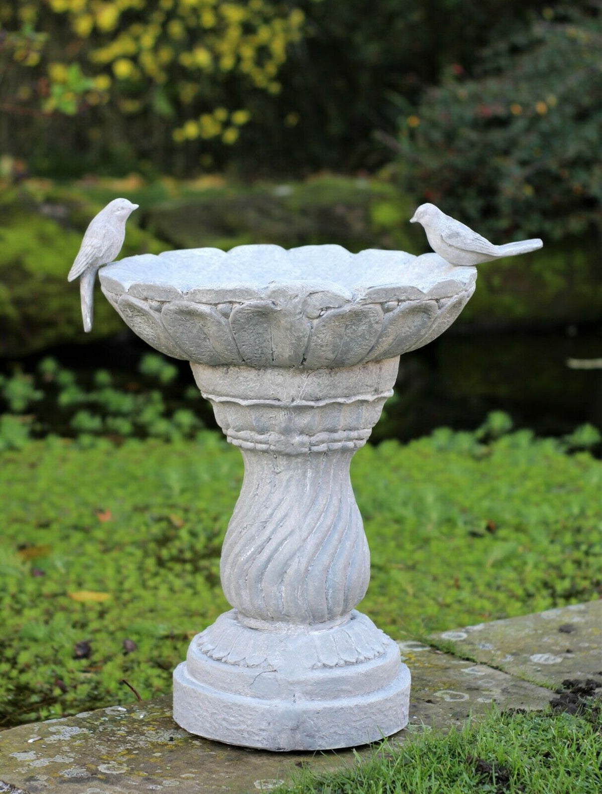 Light Grey Bird Bath Bowl