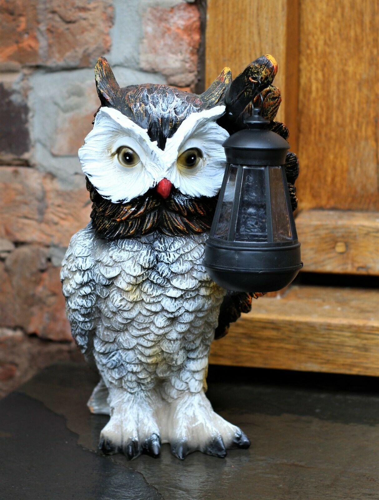 Garden Ornament Solar Owl with Lantern