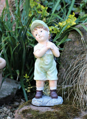 Little Girl with An Umbrella And Boy with Solar Light