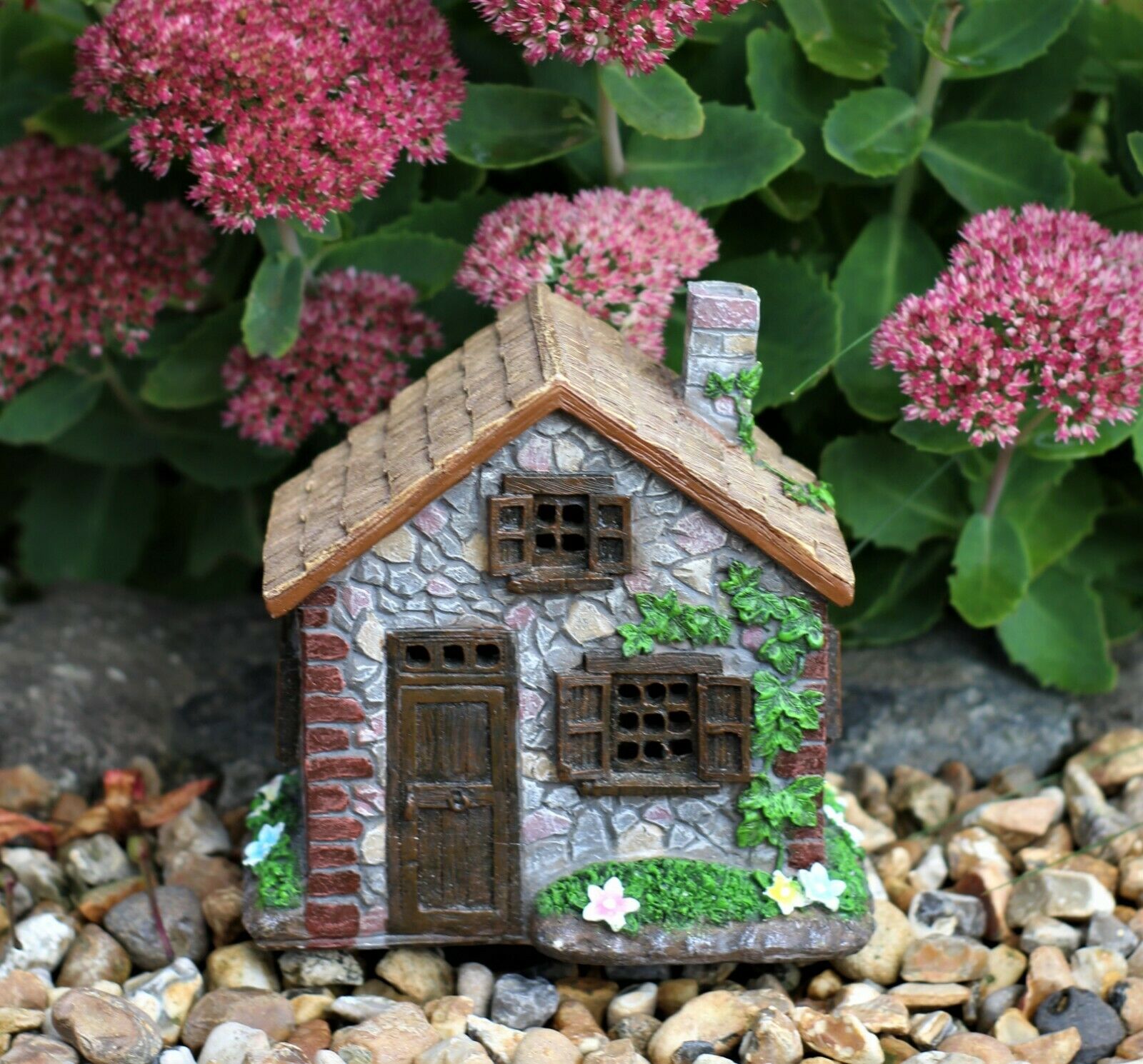 Solar Fairy House Brown Roof