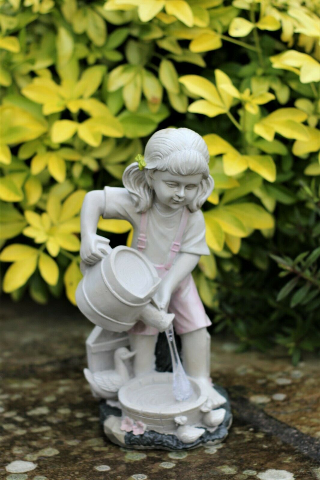 Solar Girl with Watering Can Garden Ornament