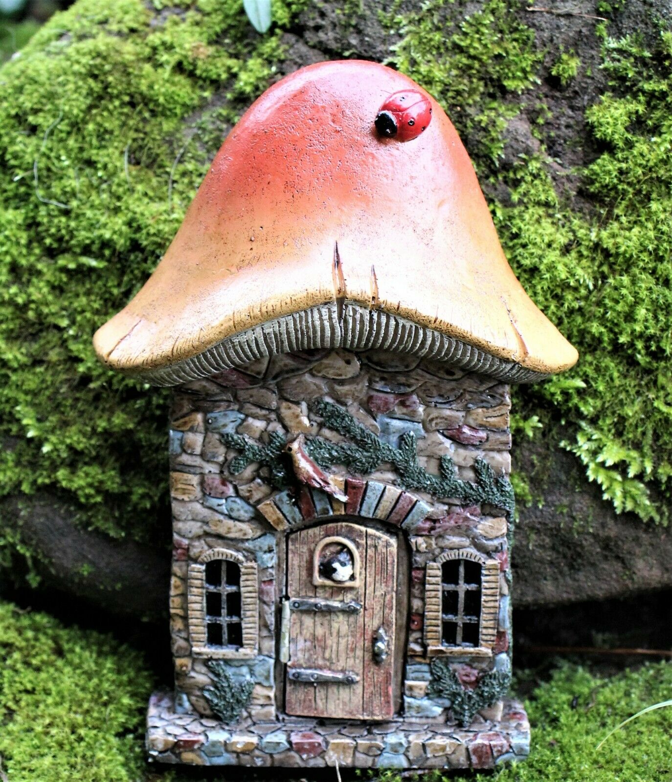 Mushroom Fairy Door with Opening and Closing Door